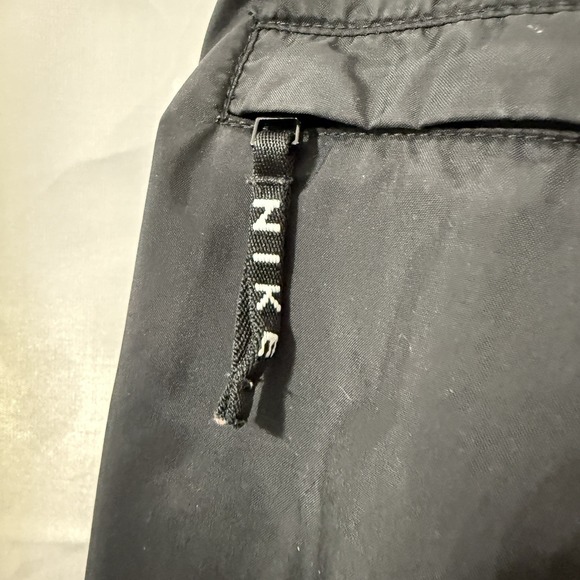 VINTAGE Nike Jacket Mens L Black Windbreaker Swoosh Track Lined Polyester Y2K - Picture 4 of 6